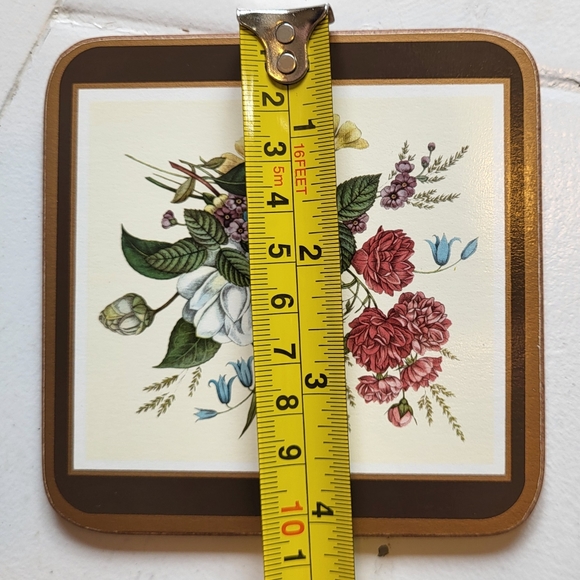 VINTAGE English Life six coasters, Made in England Floral Spray Cork Flowers - Picture 10 of 12